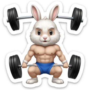  weightlifting rabbit sticker
