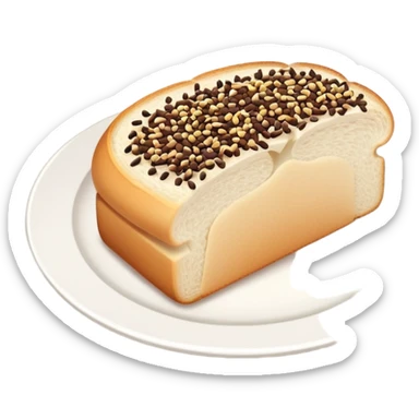 Slice of white bread on a white plate with chocolate sprinkles on top sticker