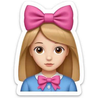 scout girl with hairbow on straight hair sticker
