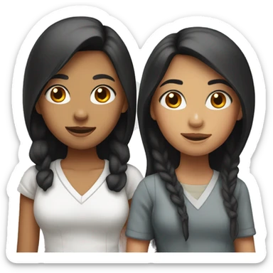 "Two high school girls, one with black hair and the other with red hair." sticker