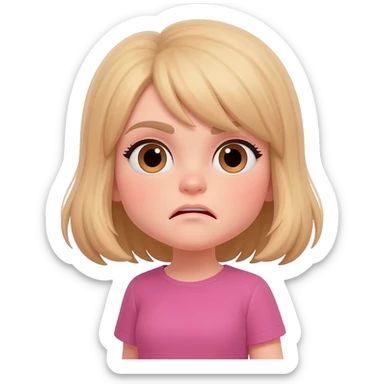 Tête emoji beige fille iPhone IOS qui exige de faire ce qu’on dit sticker
