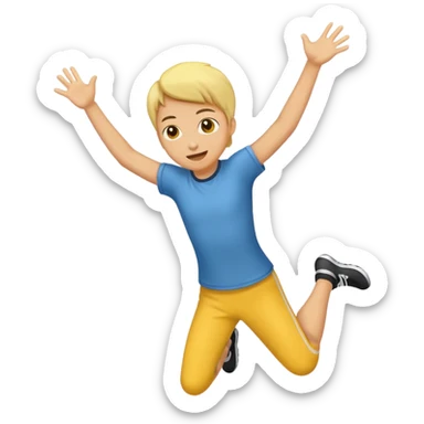 Make an emoji of a person jumping sticker