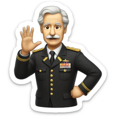 Old german president with small mustache raising his arm sticker