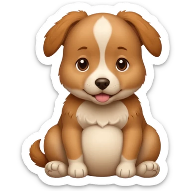 pregnant dog holding its belly sticker