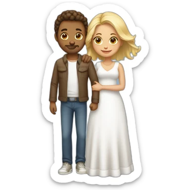 pareja embarazada blanca sticker