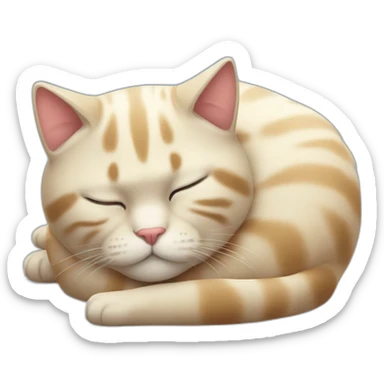 Un gros chat qui dort sur le dos sticker