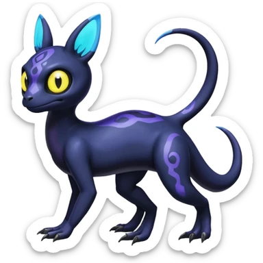 Shiny Duskull-Salandit-Umbreon-Fakémon-hybrid-creature (full body)  sticker