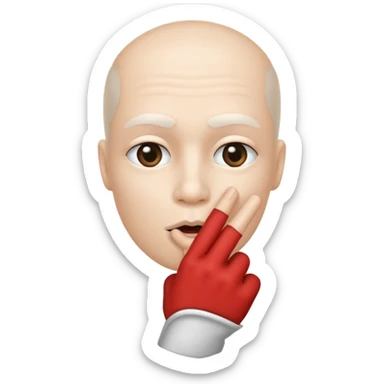 White Shh finger and hand emoji sticker