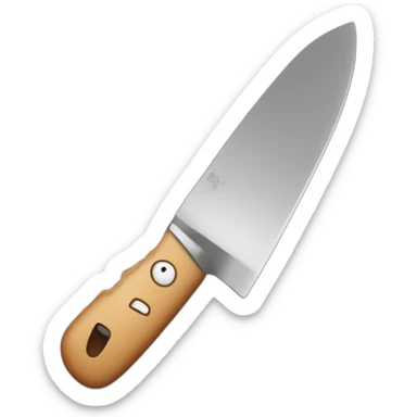 happy smiling kitchen knife sticker