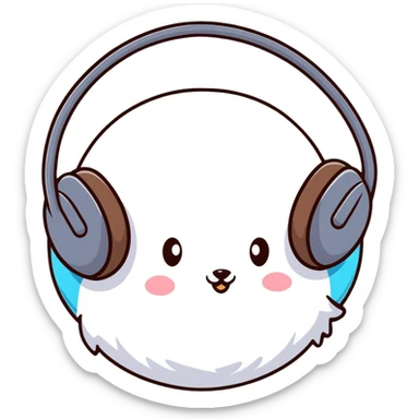 white winter ear muffs, cozy and fluffy sticker