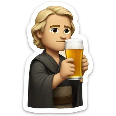 skywalker drinking beer sticker