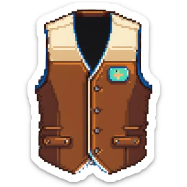 Brown leather vest sticker