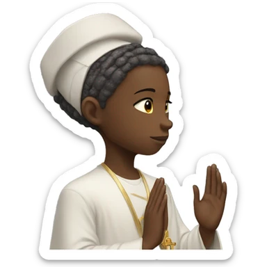 Young femail Priest, with Ankh, in prayer sticker