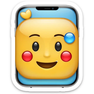 emoji de un celular iphone sticker