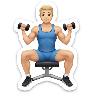 man seated weighted wrist curl sticker