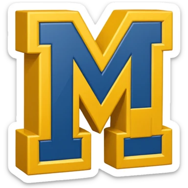 make an emoji of the michigan logo sticker
