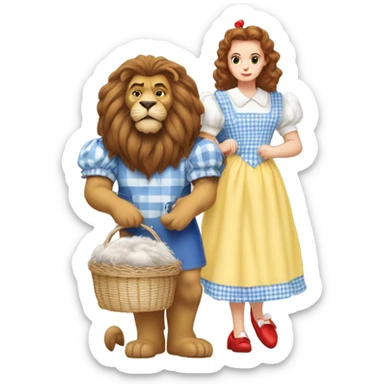 Dorothy and the Cowardly Lion in The Wizard of Oz sticker