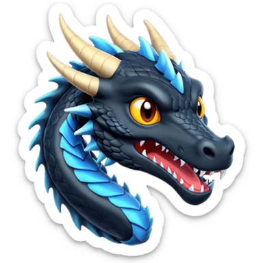 Un dragón negro furia sticker