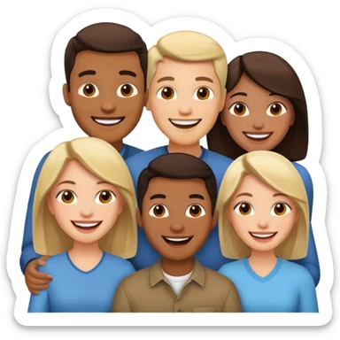 a group of 4 people all of SAME AGE GROUp two men n two women sticker