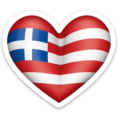 Greek flag heart sticker