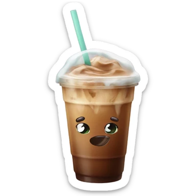 Iced coffee with bow sticker