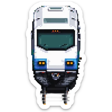 side view of an Amtrak train in pixel art style sticker