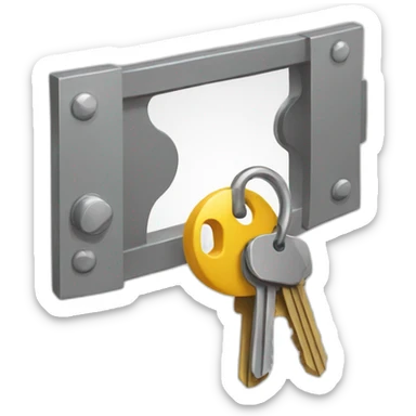 cerradura con llave sticker