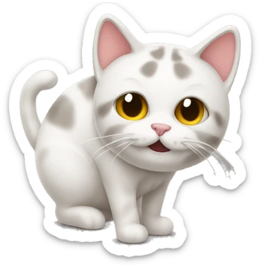 Cat taking a poop sticker