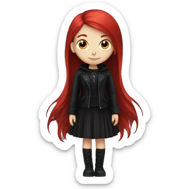 Goth girl with red hair sticker