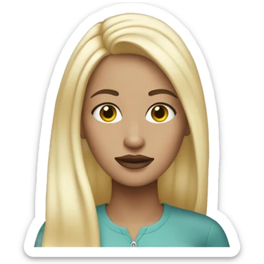 Blonde makeup artist with no eyebrows sticker