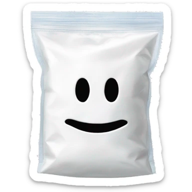 clear ziploc bag add white washing powder inside. Remove smiley face   sticker