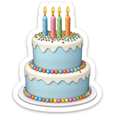 un gateau d'anniversaire en ligne blanche sticker