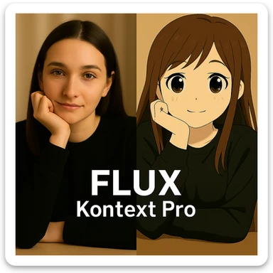 same similar image but chnage the text to "Flux Kontext Max" sticker
