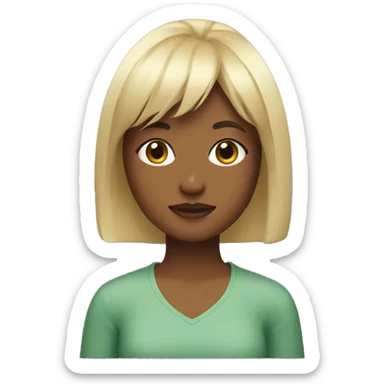 Girl with blonde wolfcut with bangs sticker
