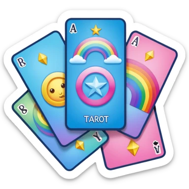 Tarot cards light blue and pink rainbow sticker