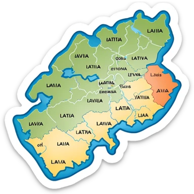 Map of Latvia  sticker