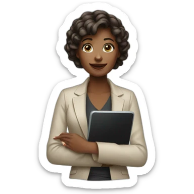 designer woman with tablet sticker