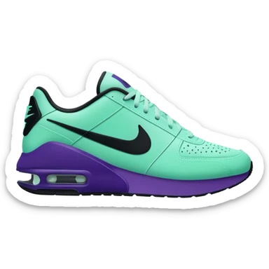 Mint, royal plum and black futuristic nike sneakers sticker