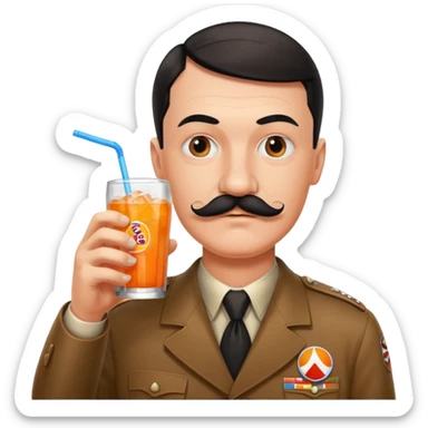 Hilter mustache drinking Fanta sticker
