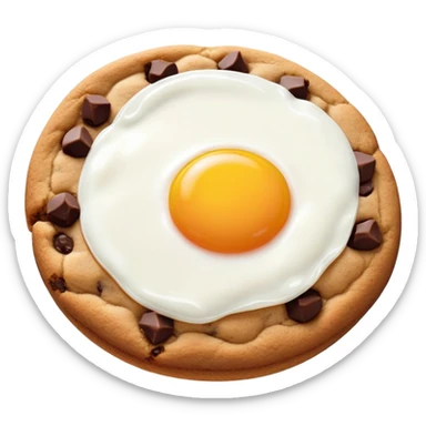 chocolate chip cookie with a sunny side up egg on top sticker