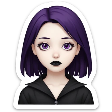 Goth girl with managa sticker