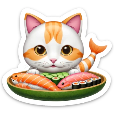 pandas sushi cat cute sticker