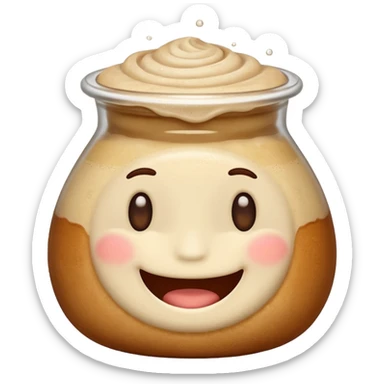 Sourdough starter emoji with face sticker