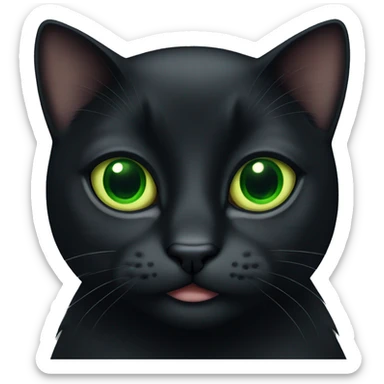 a black cat with green eyes sticker