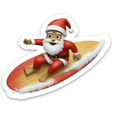 santa claus surfing sticker