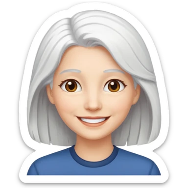 Woman: White Hair Emoji Meaning sticker