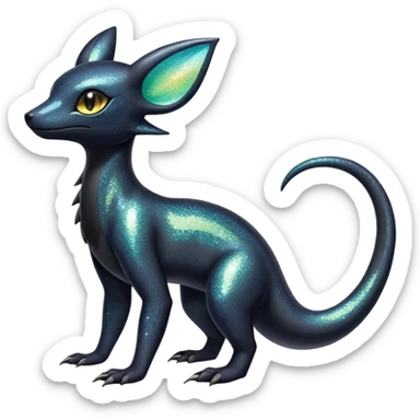 Pastel Iridescent Shiny Sparkly Exotic Salandit-Umbreon-Fakémon-hybrid-creature (full body)  sticker