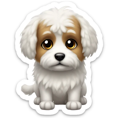 A white shitzoo maltese sticker