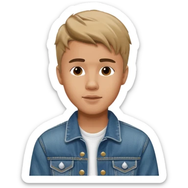 justin bieber, wear jean jacket sticker