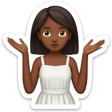 Dark skin girl asking for money with hand out sticker